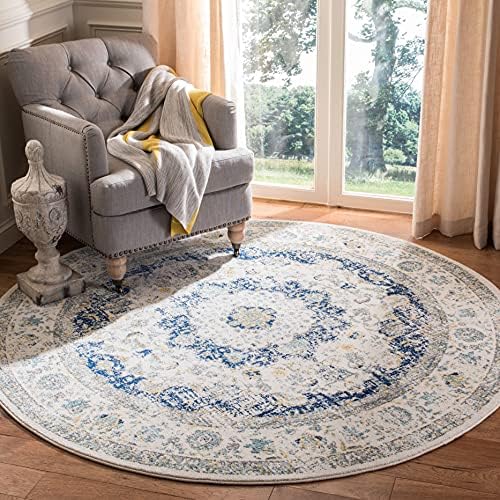SAFAVIEH Evoke Collection Area Rug - Grey & Gold, Shabby Chic Oriental Medallion Design, Non-Shedding & Easy Care, Perfe - Image 130