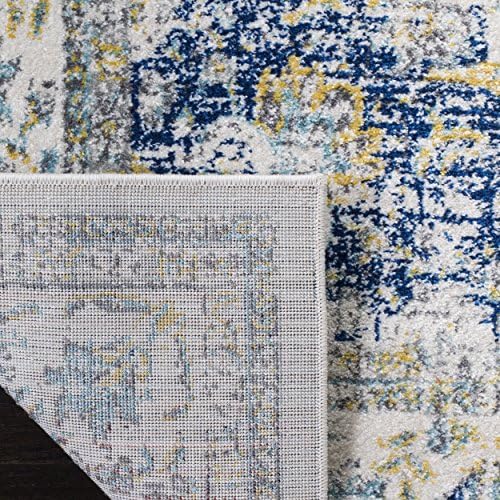 SAFAVIEH Evoke Collection Area Rug - Grey & Gold, Shabby Chic Oriental Medallion Design, Non-Shedding & Easy Care, Perfe - Image 200