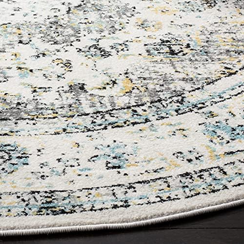 SAFAVIEH Evoke Collection Area Rug - Grey & Gold, Shabby Chic Oriental Medallion Design, Non-Shedding & Easy Care, Perfe - Image 92
