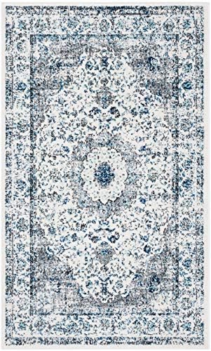 SAFAVIEH Evoke Collection Area Rug - Grey & Gold, Shabby Chic Oriental Medallion Design, Non-Shedding & Easy Care, Perfe - Image 111