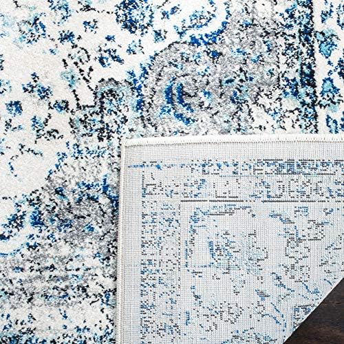 SAFAVIEH Evoke Collection Area Rug - Grey & Gold, Shabby Chic Oriental Medallion Design, Non-Shedding & Easy Care, Perfe - Image 66