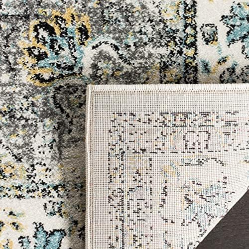 SAFAVIEH Evoke Collection Area Rug - Grey & Gold, Shabby Chic Oriental Medallion Design, Non-Shedding & Easy Care, Perfe - Image 5
