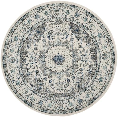 SAFAVIEH Evoke Collection Area Rug - Grey & Gold, Shabby Chic Oriental Medallion Design, Non-Shedding & Easy Care, Perfe - Image 139