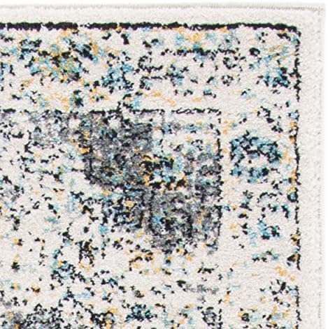 SAFAVIEH Evoke Collection Area Rug - Grey & Gold, Shabby Chic Oriental Medallion Design, Non-Shedding & Easy Care, Perfe - Image 61