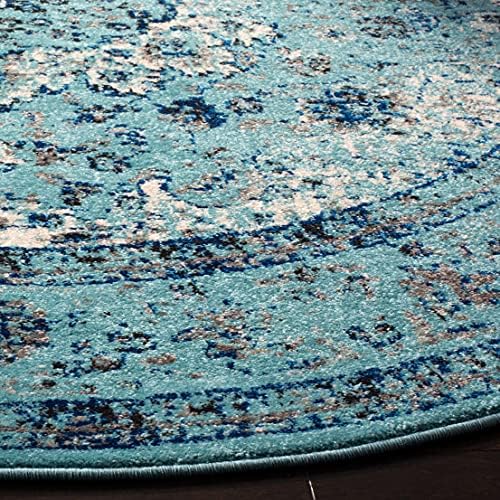 SAFAVIEH Evoke Collection Area Rug - Grey & Gold, Shabby Chic Oriental Medallion Design, Non-Shedding & Easy Care, Perfe - Image 104