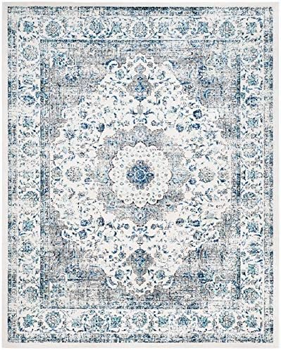 SAFAVIEH Evoke Collection Area Rug - Grey & Gold, Shabby Chic Oriental Medallion Design, Non-Shedding & Easy Care, Perfe - Image 160