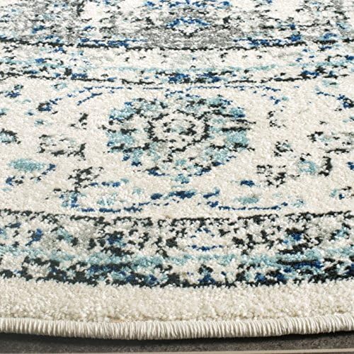 SAFAVIEH Evoke Collection Area Rug - Grey & Gold, Shabby Chic Oriental Medallion Design, Non-Shedding & Easy Care, Perfe - Image 227