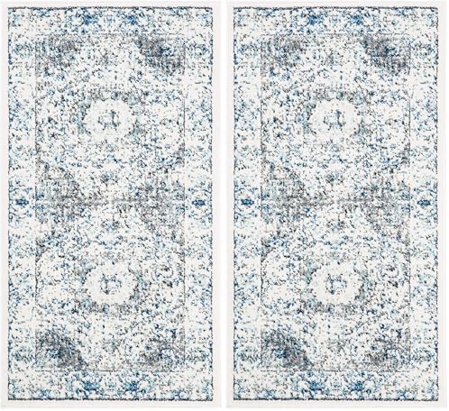 SAFAVIEH Evoke Collection Area Rug - Grey & Gold, Shabby Chic Oriental Medallion Design, Non-Shedding & Easy Care, Perfe - Image 158