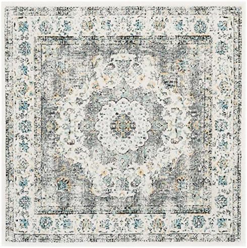 SAFAVIEH Evoke Collection Area Rug - Grey & Gold, Shabby Chic Oriental Medallion Design, Non-Shedding & Easy Care, Perfe - Image 3