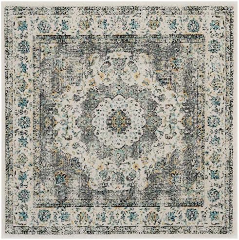 SAFAVIEH Evoke Collection Area Rug - Grey & Gold, Shabby Chic Oriental Medallion Design, Non-Shedding & Easy Care, Perfe - Image 138