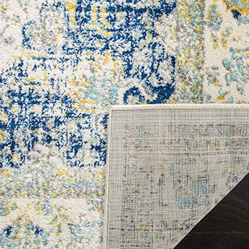 SAFAVIEH Evoke Collection Area Rug - Grey & Gold, Shabby Chic Oriental Medallion Design, Non-Shedding & Easy Care, Perfe - Image 84