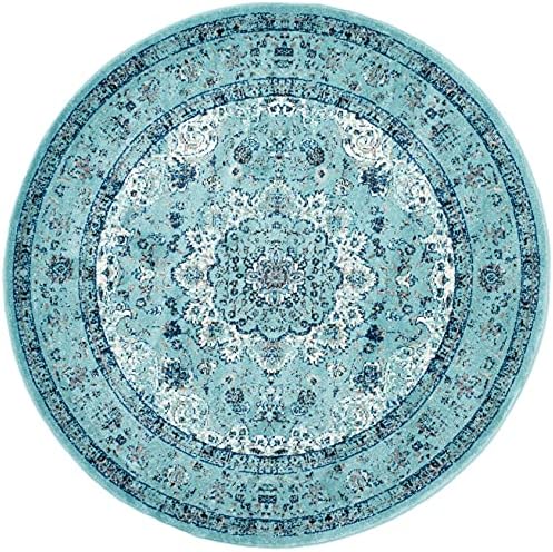 SAFAVIEH Evoke Collection Area Rug - Grey & Gold, Shabby Chic Oriental Medallion Design, Non-Shedding & Easy Care, Perfe - Image 103