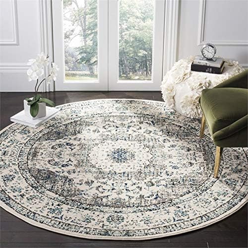 SAFAVIEH Evoke Collection Area Rug - Grey & Gold, Shabby Chic Oriental Medallion Design, Non-Shedding & Easy Care, Perfe - Image 142