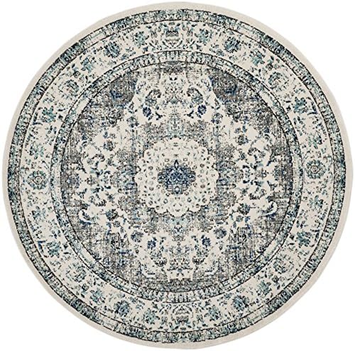 SAFAVIEH Evoke Collection Area Rug - Grey & Gold, Shabby Chic Oriental Medallion Design, Non-Shedding & Easy Care, Perfe - Image 228
