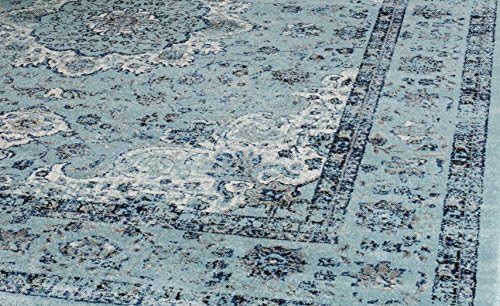 SAFAVIEH Evoke Collection Area Rug - Grey & Gold, Shabby Chic Oriental Medallion Design, Non-Shedding & Easy Care, Perfe - Image 157