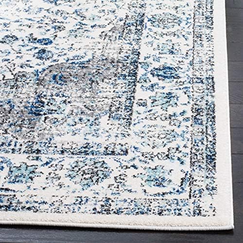 SAFAVIEH Evoke Collection Area Rug - Grey & Gold, Shabby Chic Oriental Medallion Design, Non-Shedding & Easy Care, Perfe - Image 65