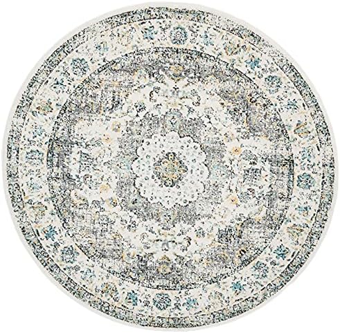 SAFAVIEH Evoke Collection Area Rug - Grey & Gold, Shabby Chic Oriental Medallion Design, Non-Shedding & Easy Care, Perfe - Image 91
