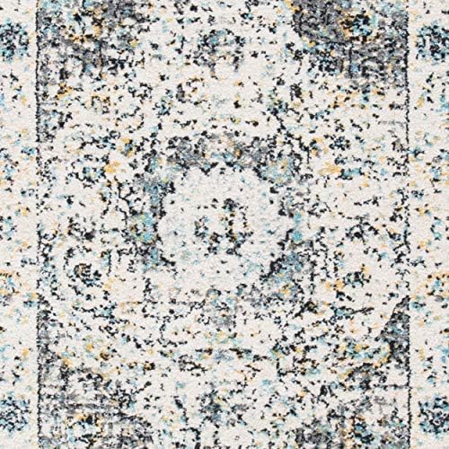 SAFAVIEH Evoke Collection Area Rug - Grey & Gold, Shabby Chic Oriental Medallion Design, Non-Shedding & Easy Care, Perfe - Image 60