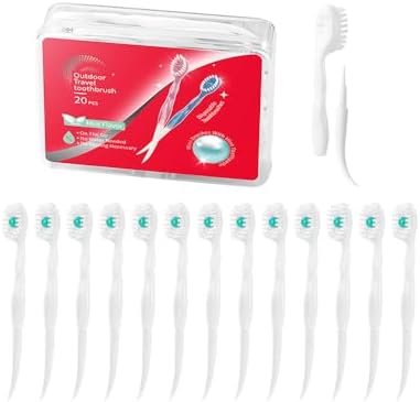 Disposable Mini Toothbrushes with Toothpaste for Travel and On-the-go Use | Portable Peppermint Prepasted Toothbrushes
