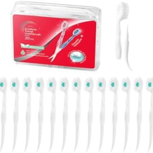 Disposable Mini Toothbrushes with Toothpaste for Travel and Work (Mint, 20) | Portable Mint Disposable Toothbrushes fo