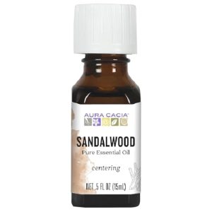Aura Cacia Focusing Sandalwood Essential Oil for Relaxation and Concentration, Perfect for Meditation and Stress Relief,