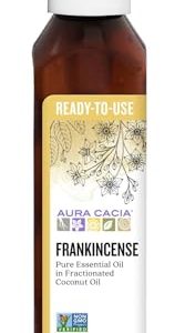 Aura Cacia Pure Frankincense Essential Oil for Diffusers | GC/MS Tested | 4 fl. oz. Aura Cacia Ready-to-Use Frankinc