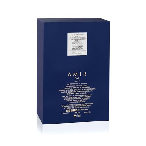 Ajmal Amir One Eau de Parfum 1.7 Fl Oz | Long-Lasting Arabic Perfume for Men & Women | Floral, Spicy & Ambery Oriental F