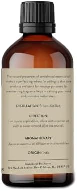 Avatra Sandalwood Essential Oil for Diffuser, Aromatherapy, and Massage | Pure and Natural Therapeutic Grade Sandalwood