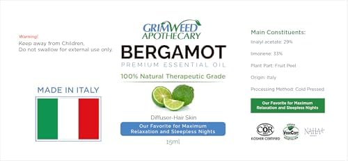 Grimweed Apothecary USDA Organic Cinnamon Essential Oil - Therapeutic Grade - 15mL - Diffuser Oil - 100% All Natural - w