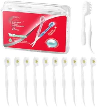 Disposable Mini Toothbrushes with Toothpaste for Travel and Work (Mint, 20) | Portable Mint Disposable Toothbrushes fo