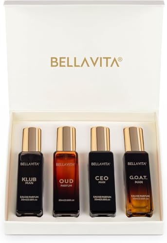 Bella Vita Luxury Long Lasting Perfume Gift Set for Men | Woody, Citrusy, Oud Premium Fragrance Gift Set for Men | Bell