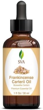 SVA Frankincense Essential Oil - 100% Natural Boswellia Carterii Oil for Aromatherapy and Skin Care - 1 Fl Oz with Dropp
