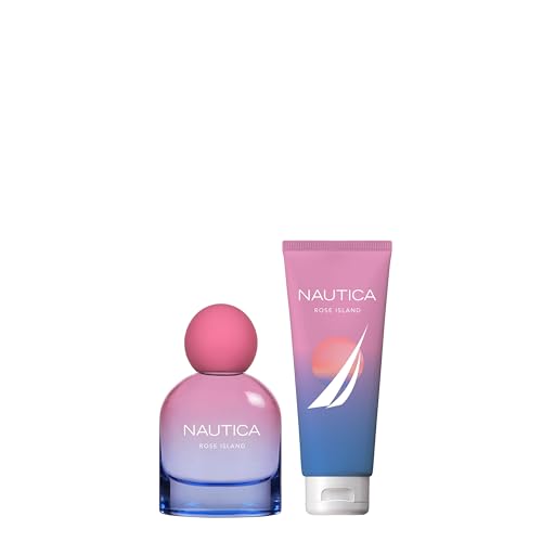 Nautica For Her Rose Island Eau De Parfum, Long Lasting & Mood-Boosting Women's Perfume, 1.6 Fl Oz Vegan Formula