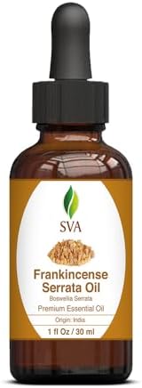 SVA Frankincense Essential Oil - 100% Natural Boswellia Carterii Oil for Aromatherapy and Skin Care - 1 Fl Oz with Dropp