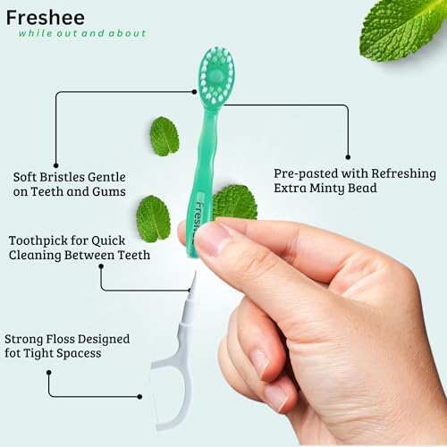 Freshee Paste 5 in 1 Disposable Mini Toothbrush Travel Set