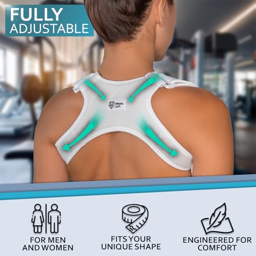 Upper Back Posture Corrector - for Women and Men - Support Brace and Straightener - Rounded Shoulder Alignment - Discree