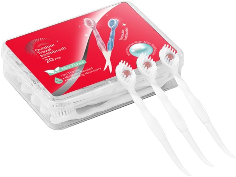 Disposable Mini Toothbrushes with Toothpaste for Travel and On-the-go Use | Portable Peppermint Prepasted Toothbrushes