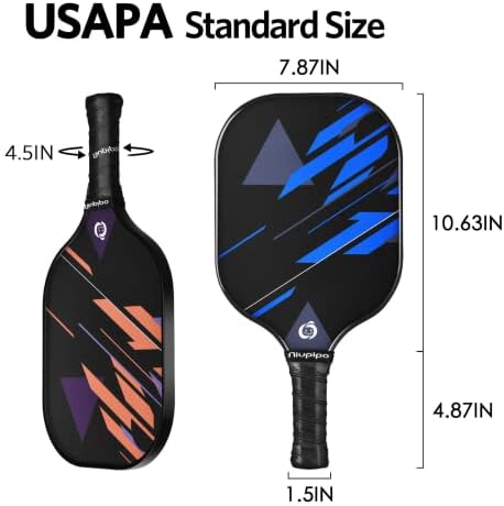 USAPA Approved Lightweight Pickleball Rackets for Casual Players | Durable Fiberglass Surface Picks with Polypropylene