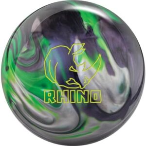 Brunswick Rhino Carbon/Lime/Silver Bowling Ball for Professional Bowlers During Competitions High-Grip Surface 8-pound