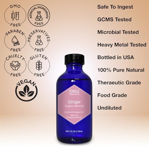 100% Pure Frankincense Essential Oil, Food Grade, for Face and Beauty, by Zongle Therapeutics, 4 OZ | Edible Frankincen