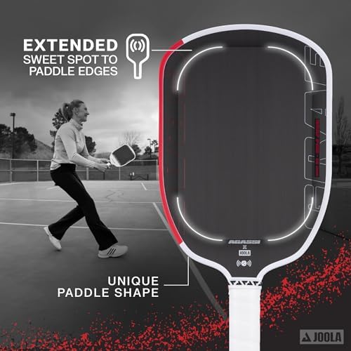JOOLA Agassi PRO IV 14mm Pickleball Paddle - Carbon Fiber Surface Increases Spin & Control for Experts | JOOLA Agassi P