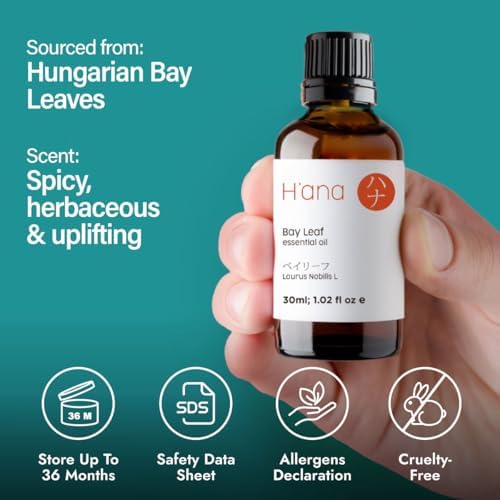 H'ana Sandalwood Essential Oil - 1.02 Fl Oz - for Hair and Skin, Aromatherapy, DIY Soap Making - ClimatePartner Certifie