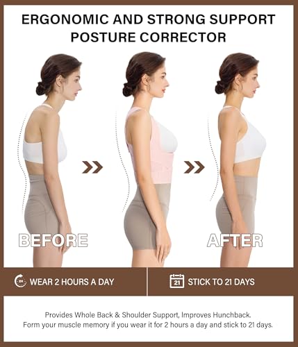 URSEXYLY Back Brace Posture Corrector for Adults, Breathable Shoulder Brace, Upper and Lower Back Pain Relief, Adjustabl