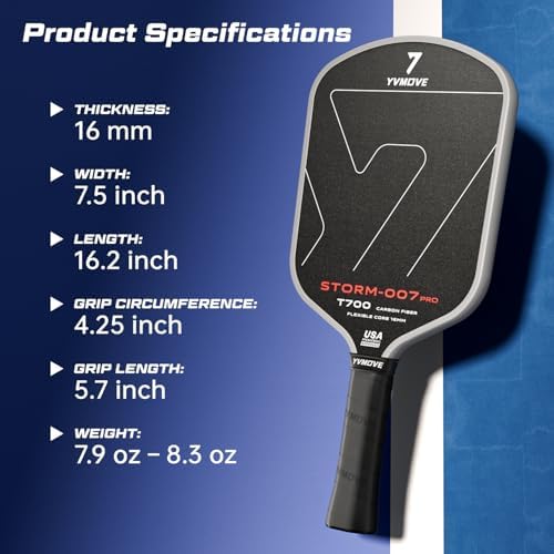 T700 Raw Carbon Fiber Pickleball Paddle for Ultimate Spin & Consistency USAPA ApprovedPremium Pickle Ball Racket with 16
