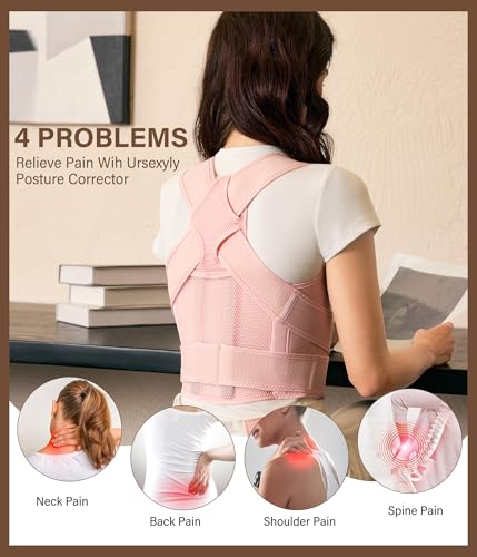 URSEXYLY Back Brace Posture Corrector for Adults, Breathable Shoulder Brace, Upper and Lower Back Pain Relief, Adjustabl