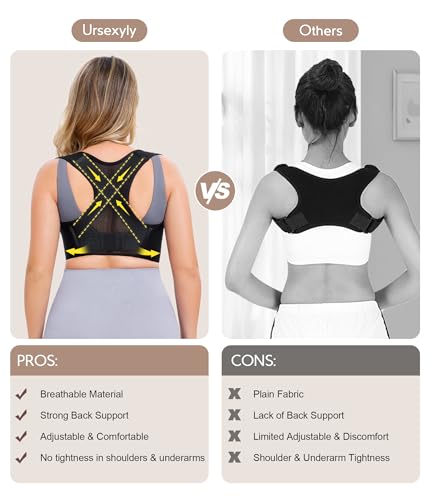 URSEXYLY Posture Corrector for Women (Black, M/L) URSEXYLY Posture Corrector for Women - Breathable Back Straightener