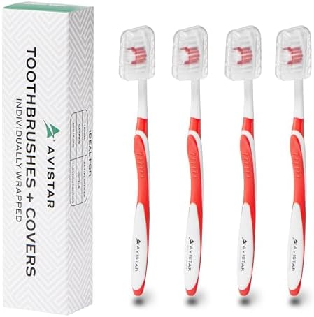 Bulk Individually Wrapped Toothbrushes Red Green Blue Pink for Travelers and Families | Long Lasting 3+ Months Disposab