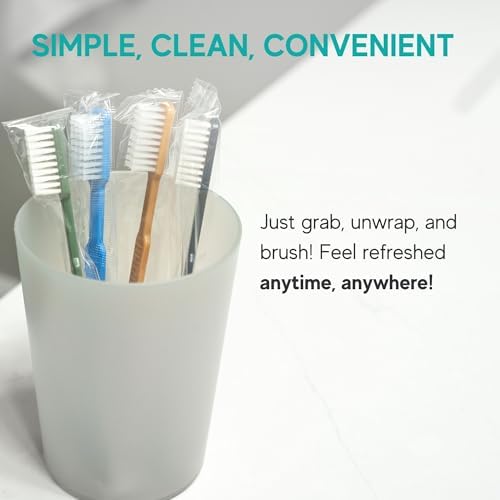 Avistar 80 Prepasted Disposable Toothbrushes for Travel and Camping - Single Use Pre Pasted Toothbrushes with Built-in T