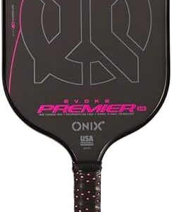 Onix Evoke Premier Raw Carbon Fiber Grip Pickleball Paddle for Serious Players in Medium WeightPremium Perforated One-Pi