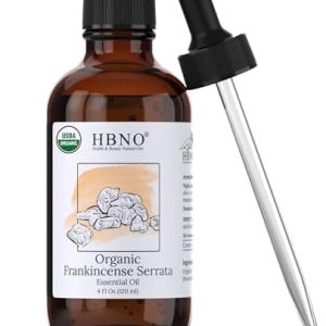 HBNO California Bottled Organic Frankincense Essential Oil - Skin Care - Aromatherapy - USDA Organic - 4 fl oz (120ml)